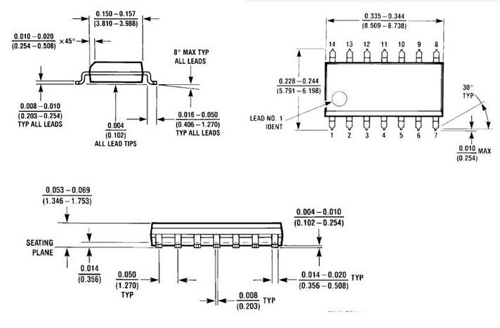 CD4007 Dimensions