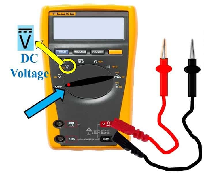 Multimeter Setup for Measuring DC Voltage